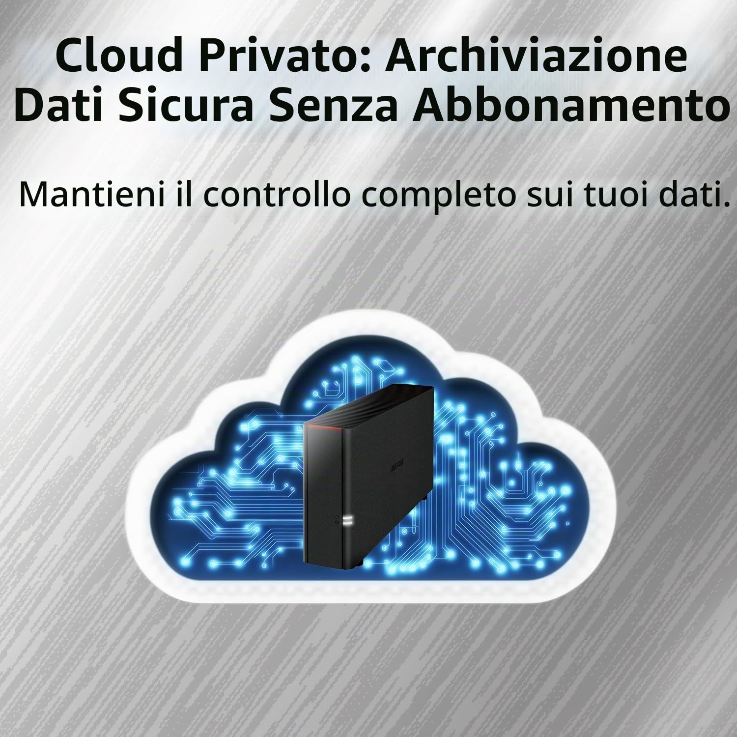 BUFFALO LinkStation 210 4TB 1-Bay NAS Network Attached Storage con HDD Hard Disk Incluso Storage NAS che funziona come dispositivo di archiviazione cloud domestico o di rete per la casa