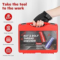 Vista 6 de WILTEEXS 48 comprobador de rosca, verificador de roscas de tuercas y pernos, calibre identificador de pernos y tuercas ensamblados individualmente