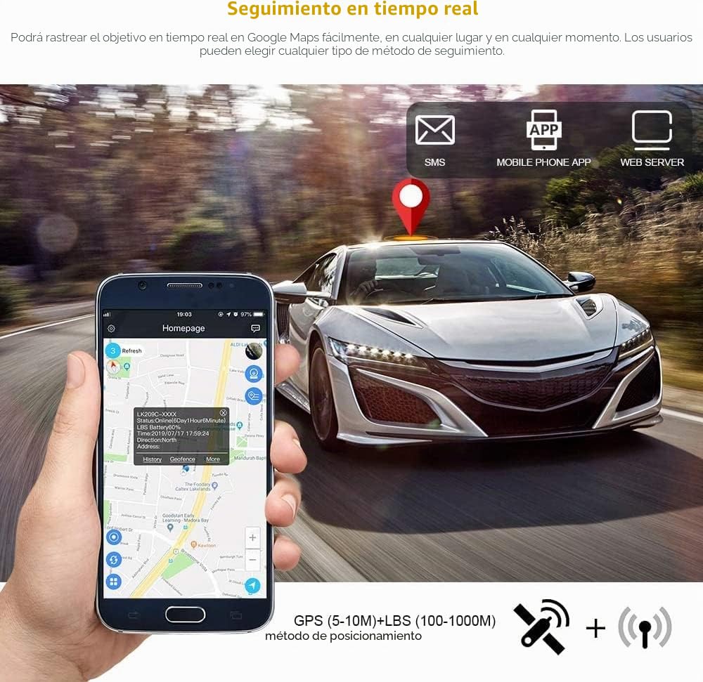 Winnes Localizador GPS para Coche 4G TK918, Alarma antirrobo a Prueba de Agua con posicionamiento preciso en Tiempo Real, rastreador GPS para Coche de 20.000 mAh, Apto para Camiones, Motos, etc.