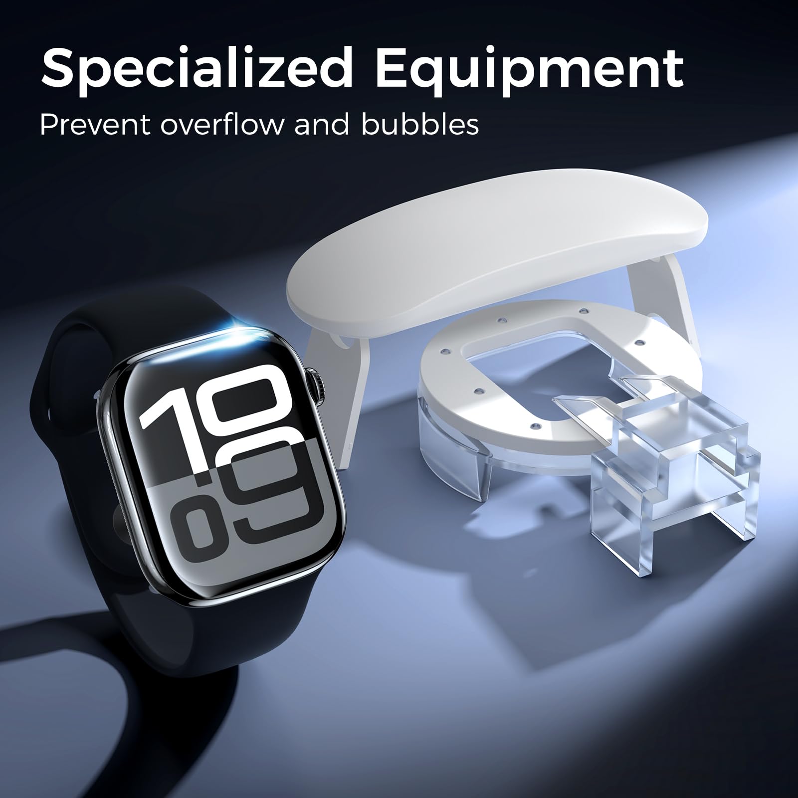 Lot de 3 films de protection d'écran pour Apple Watch Series 10 46 mm en verre trempé incurvé à couverture complète sans bulles pour iWatch 10 46 mm