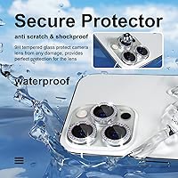 Vista 3 de Misea [3+1] Protector de lente de cámara para iPhone 14 Pro/iPhone 14 Pro Max, protector de pantalla de vidrio templado 9H, protector de pantalla