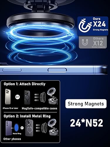 Miniatura 5 de Soportes de teléfono para tu automóvil, soporte magnético para teléfono, ventosa de vacío ultra fuerte, soporte para teléfono de coche (incluye