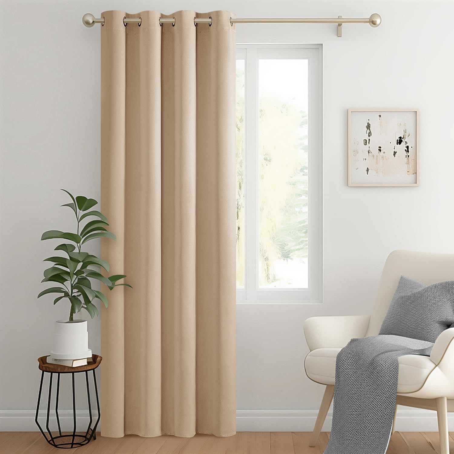 MIULEE Blackout Curtain for Living Room Super Soft Black Out Curtain with Eyelet - Image 2