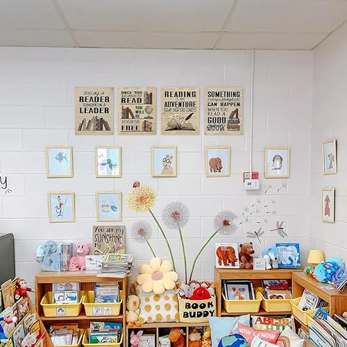 Miniatura 7 de PLKMN Pósteres de lectura para biblioteca de 8 x 10 pulgadas, decoración de aula, decoración de biblioteca, decoraciones de club de libros, regalos