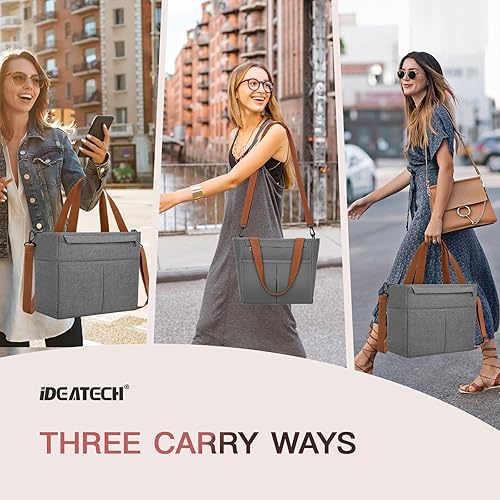 Miniatura 7 de Lonchera para mujer, lonchera grande aislada para hombres, bolsa de almuerzo para mujer con múltiples bolsillos para el trabajo, lonchera congelable