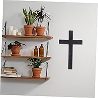 Vista 8 de IMIKEYA Adornos de cruz negra decoración negra decoración de cruz colgante de pared crucifijo para colgar en la puerta, decoración de escritorio