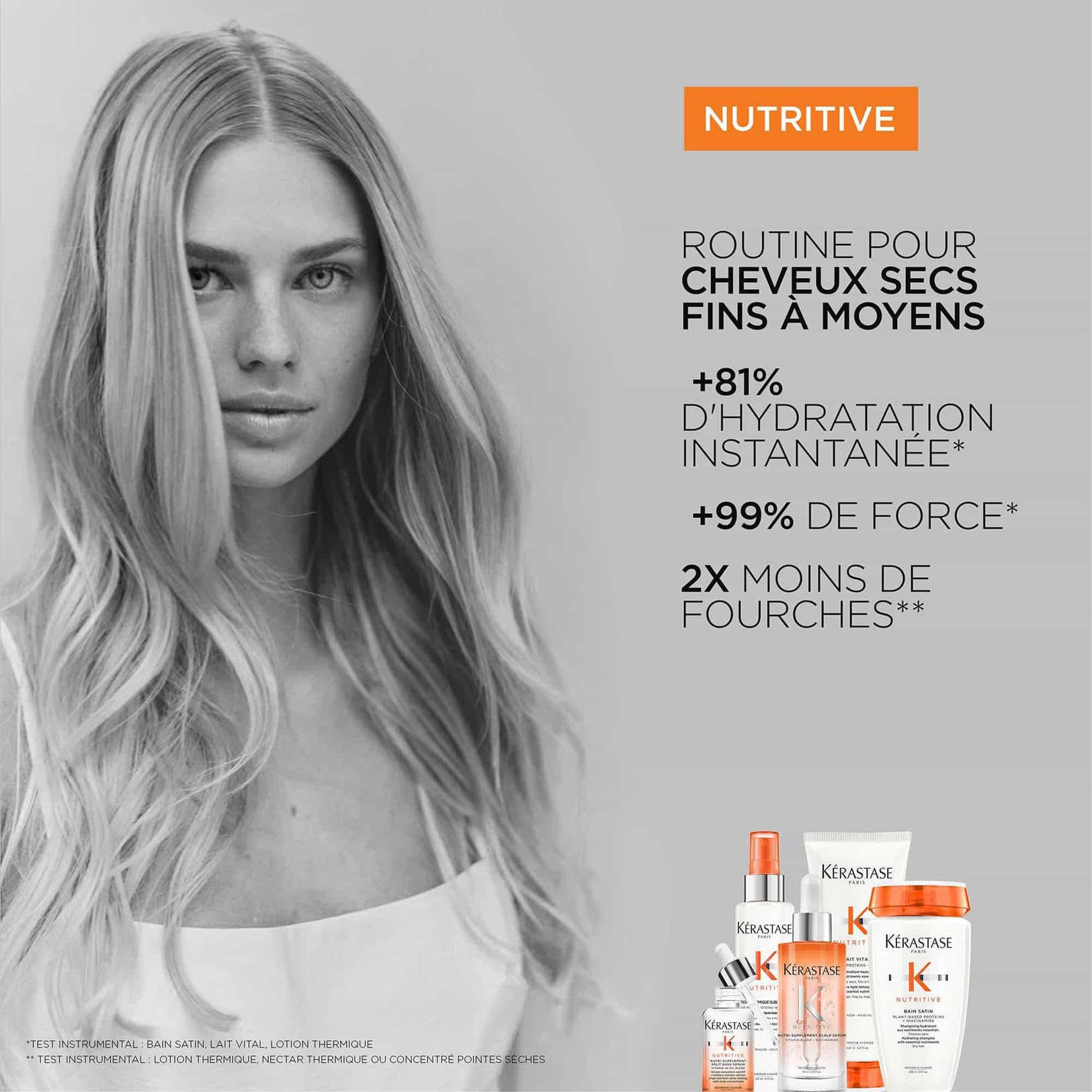 KÉRASTASE Nutritive - Sérum Concentré Pointes Sèches - Prévient l'Apparition des Fourches - Vitamines + Huile + Polymères Anti-Sécheresse - +71% Hydratation Immédiate* - 50 ml