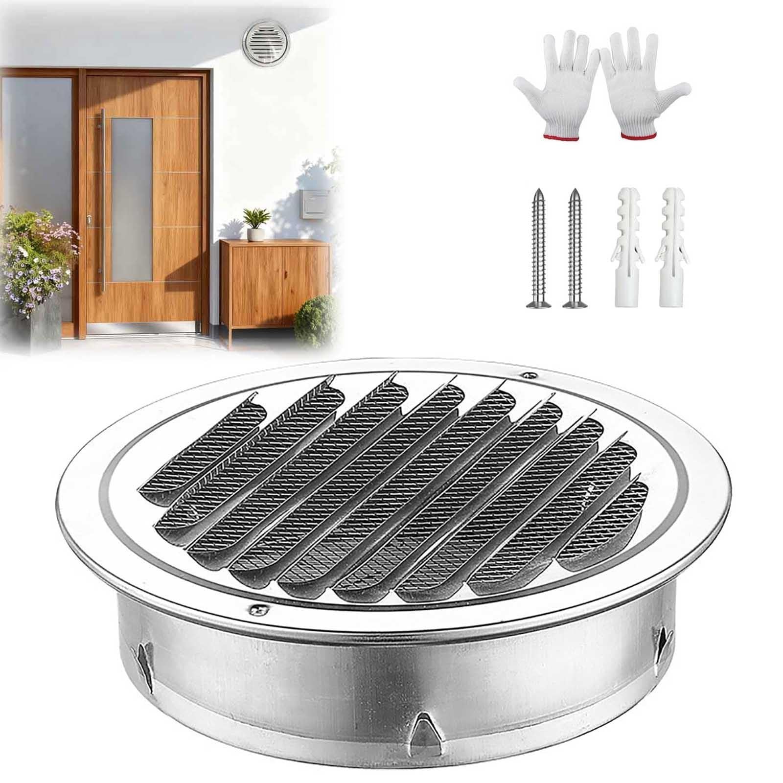 Copertura Di Ventilazione Rotonda Griglie Di Ventilazione In Acciaio Inox Antipioggia Griglia Aerazione A Parete Per Parete Esterna Cucina Bagno Tubo Di Scarico, Con Zanzariera(300mm/11.8in)