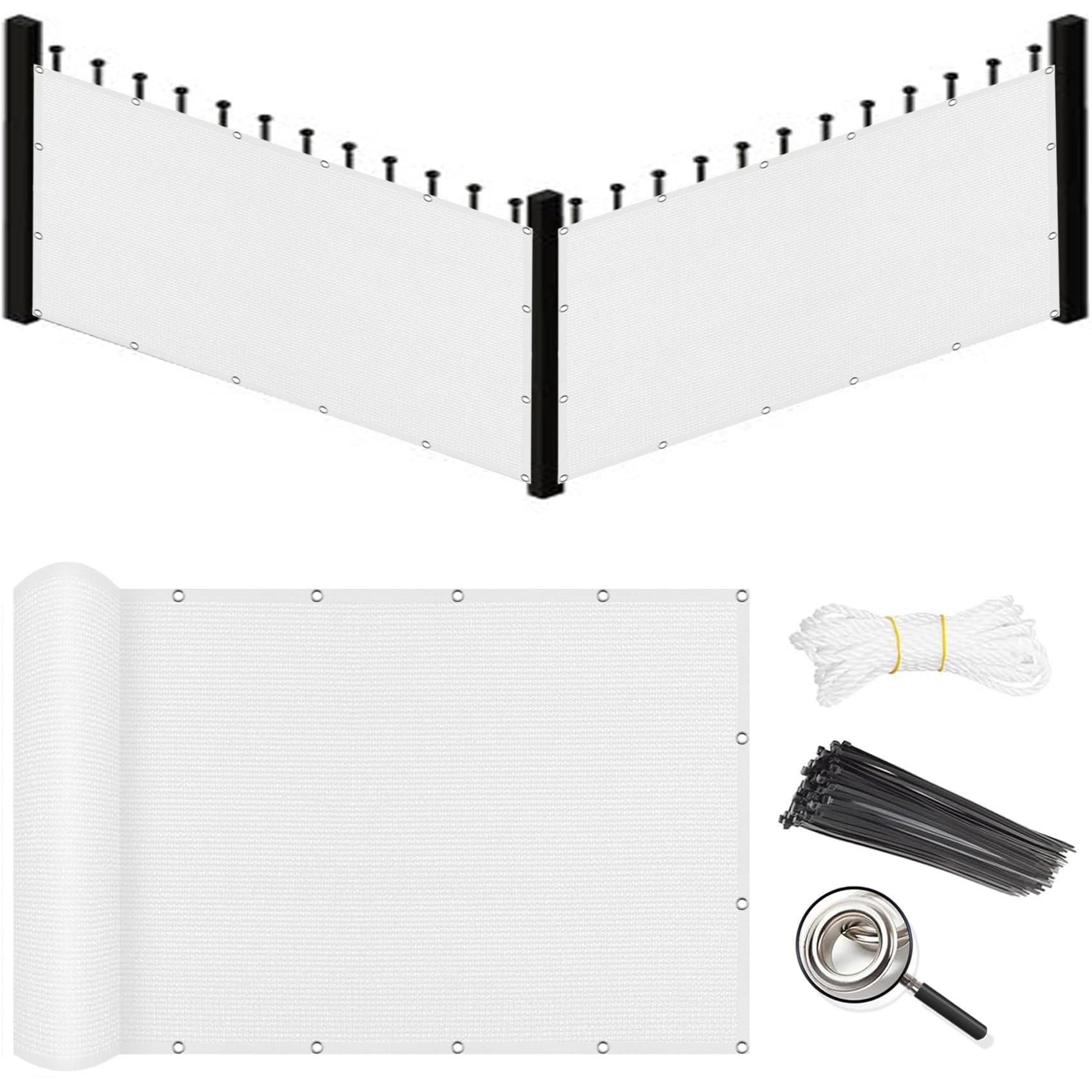 Voile d'ombrage rectangulaire 155x230 cm blanc en HDPE respirant