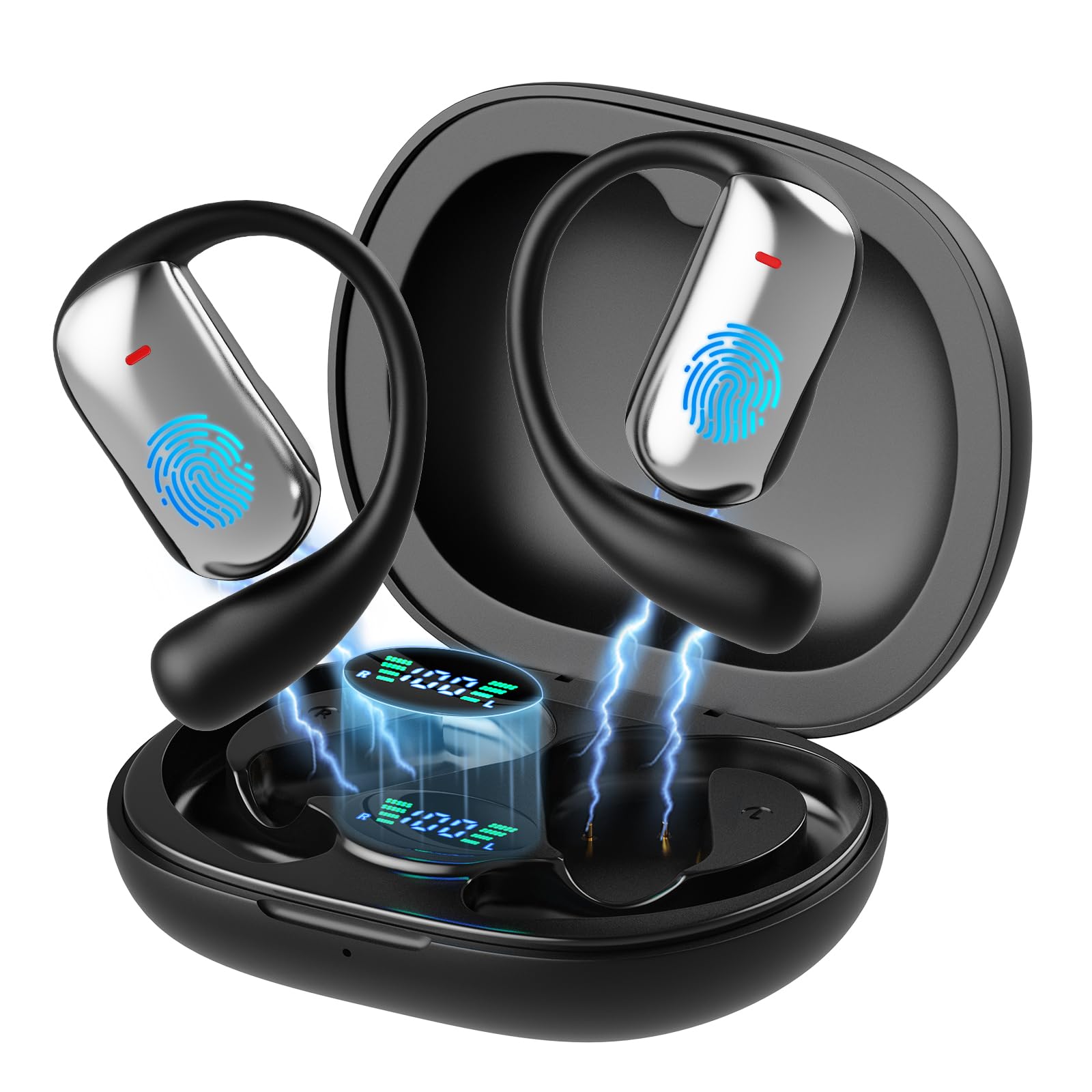 MMOBIEL Écouteurs Traducteurs IA Instantanés Traduction en Temps Réel 148 Langues, Bluetooth, Casque Open-Ear – 90 h Veille, 400 mAh – pour Musique, Appels, Traduction, Voyage & Travail