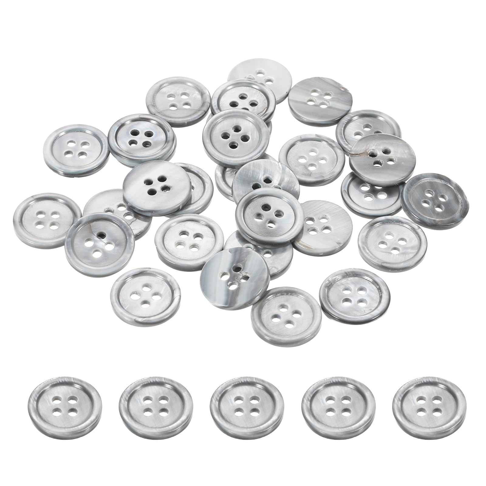 PATIKIL 30 Pcs 15mm Mother of Pearl Buttons