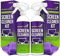 Vista 6 de Kit para limpiar pantallas: ideal para pantallas LCD y LED de televisor, computadora, laptops e iPads. Cada botella grande de 16 onzas rinde 1572
