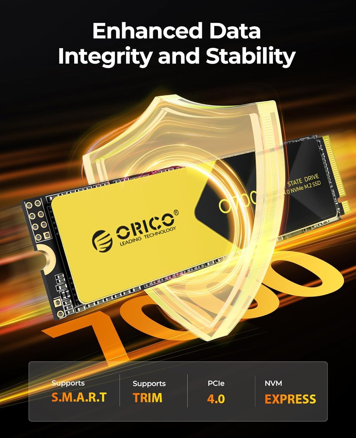 ORICO SSD 2TB PCIe Gen 4.0 x 4 NVMe M.2 SSD, fino a 7000MB/s, SLC Cache 3D NAND, Unità a Stato Solido Interno M2 2280 con Dissipatore, per PS5, PC Desktop e Laptop-O7000