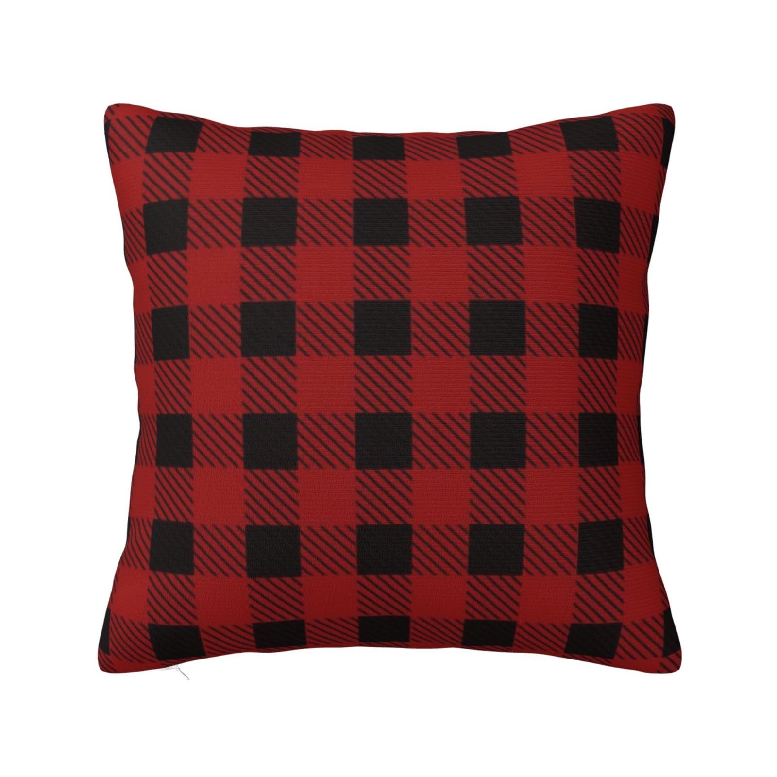 Plaid Christmas Pillowcase 16"x16"