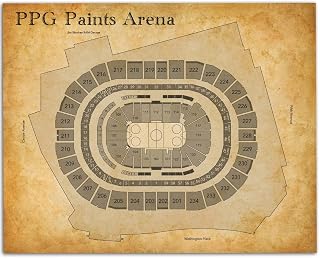 Lone Star Art PPG Arena of Pittsburgh Hockey Seating Chart – 11x14 Unframed Poster – Vintage Arena Map, Historic Pennsylvania Stadium Print, Sports Bar and Man Cave Wall Décor