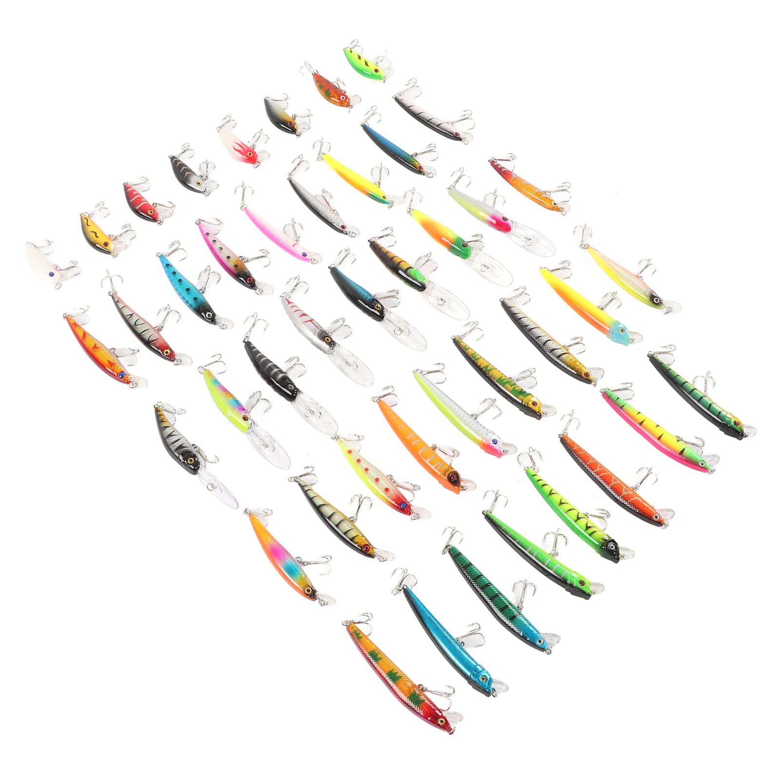 Generic Kit de Leurres de Pêche 43 Pièces, Leurres méné Durables pour la Pêche en Eau Douce et en Eau Salée avec Une Apparence Réaliste