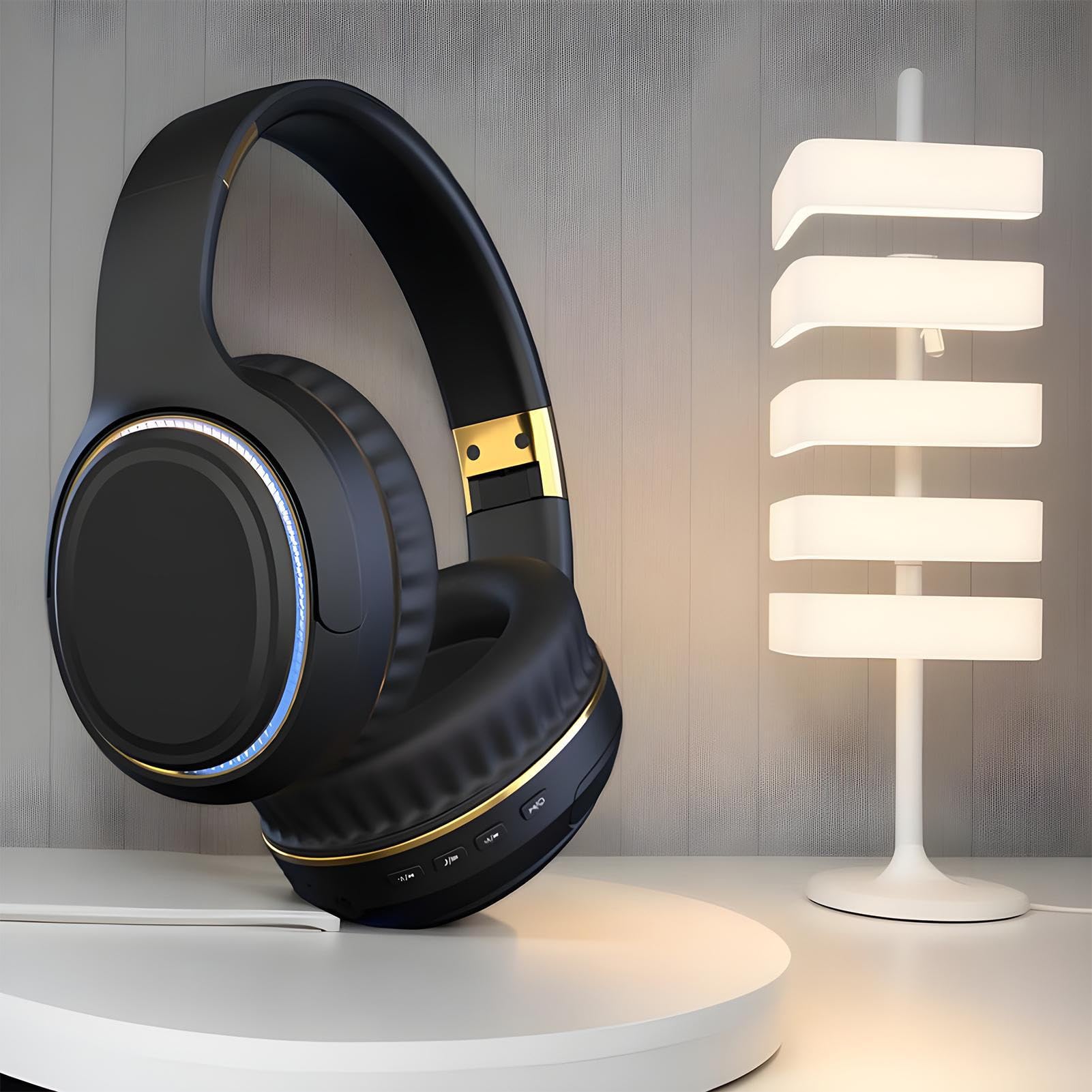 Słuchawki okołouszne Przenośne stereo z oświetleniem