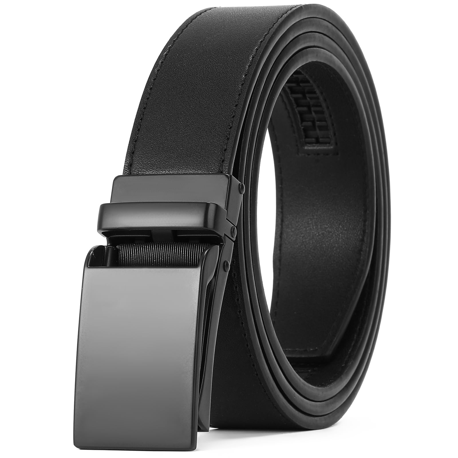 FALAN MULE Mens Belt,Slide Leather Ratchet Belt for Mens Dress Casual,Size Adjustable