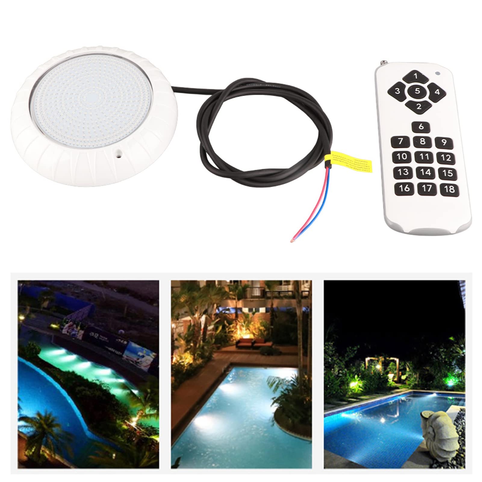RGB-Tauch-Poolleuchten, Ac12 V 35 W, 468 LEDs, mehrfarbige Unterwasserleuchten, Tauchleuchten mit Fernbedienung für Spa, Aquarium, Teich,