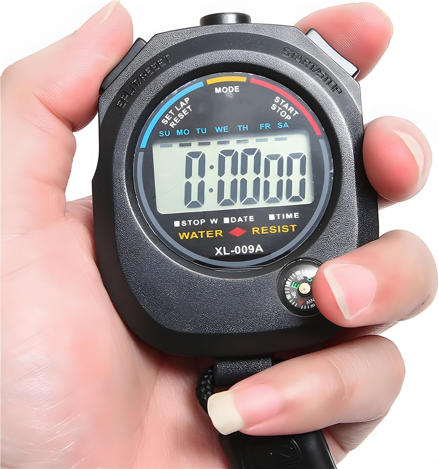 Joyzzz Stopwatch Timer, High Accuracy Digital Handheld Sports Timer, Waterproof Multi-function Electronic Stopwatch with Date Alarm Clock, Essential for Coaches Referees Training