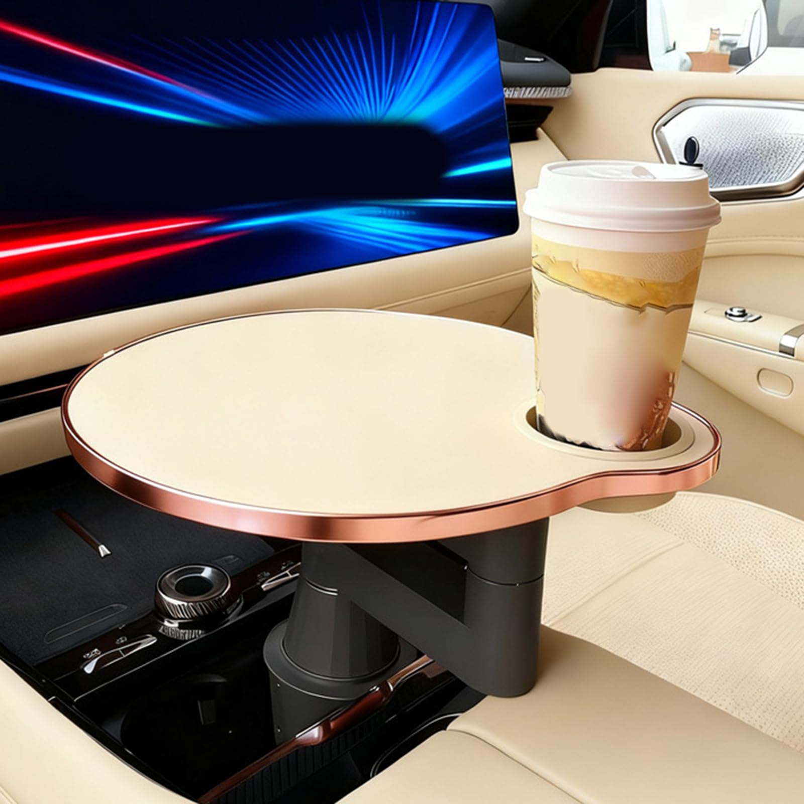 Mehrzweck Auto Schreibtisch mit Drehfunktion und Stauraum für Esstablett