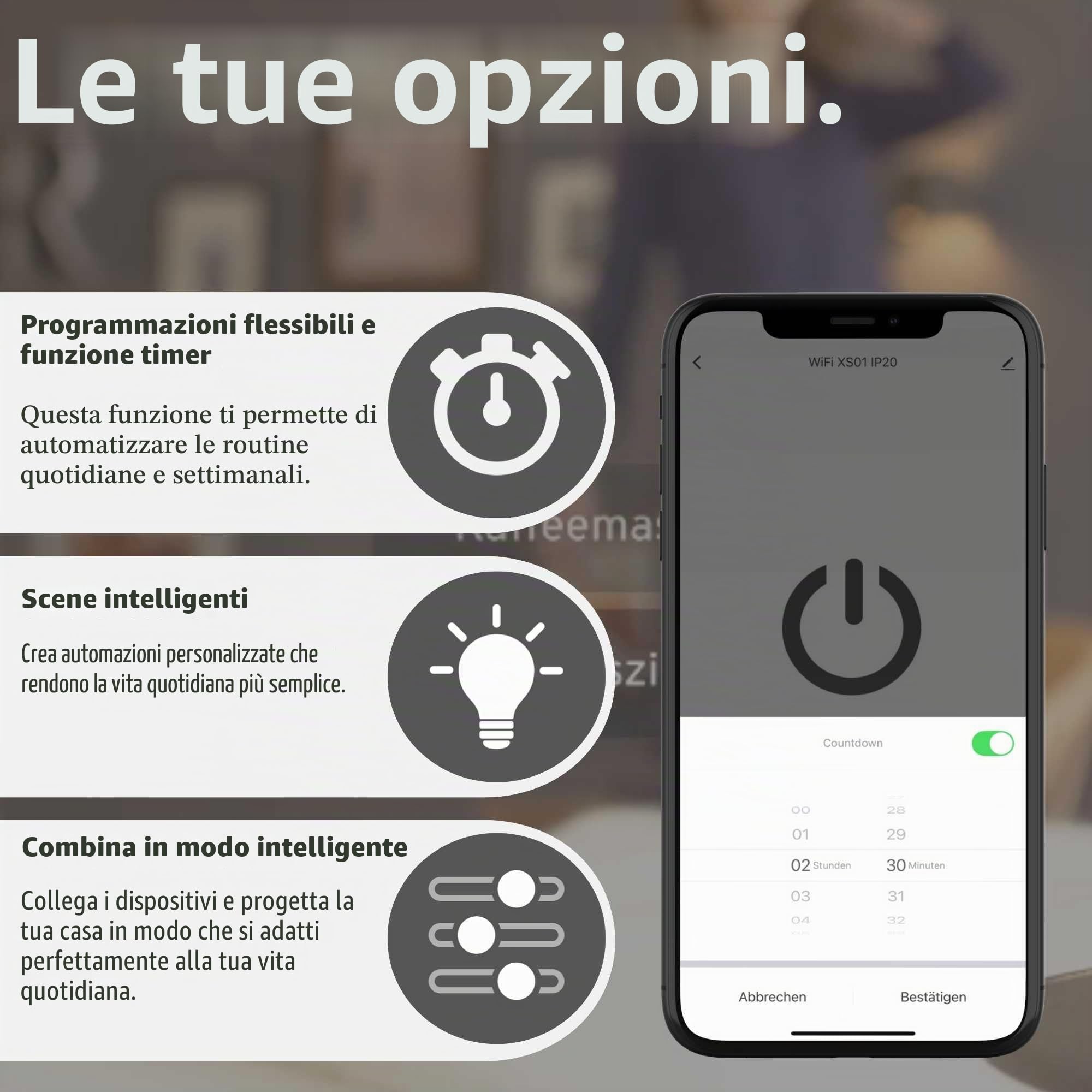 Brennenstuhl Connect WiFi Faretto LED doppio WFD 3051 P con rilevatore di movimento (36 W, 4300 lm, IP54, varie funzioni di luce regolabili tramite app, faretto da esterno per montaggio a parete)
