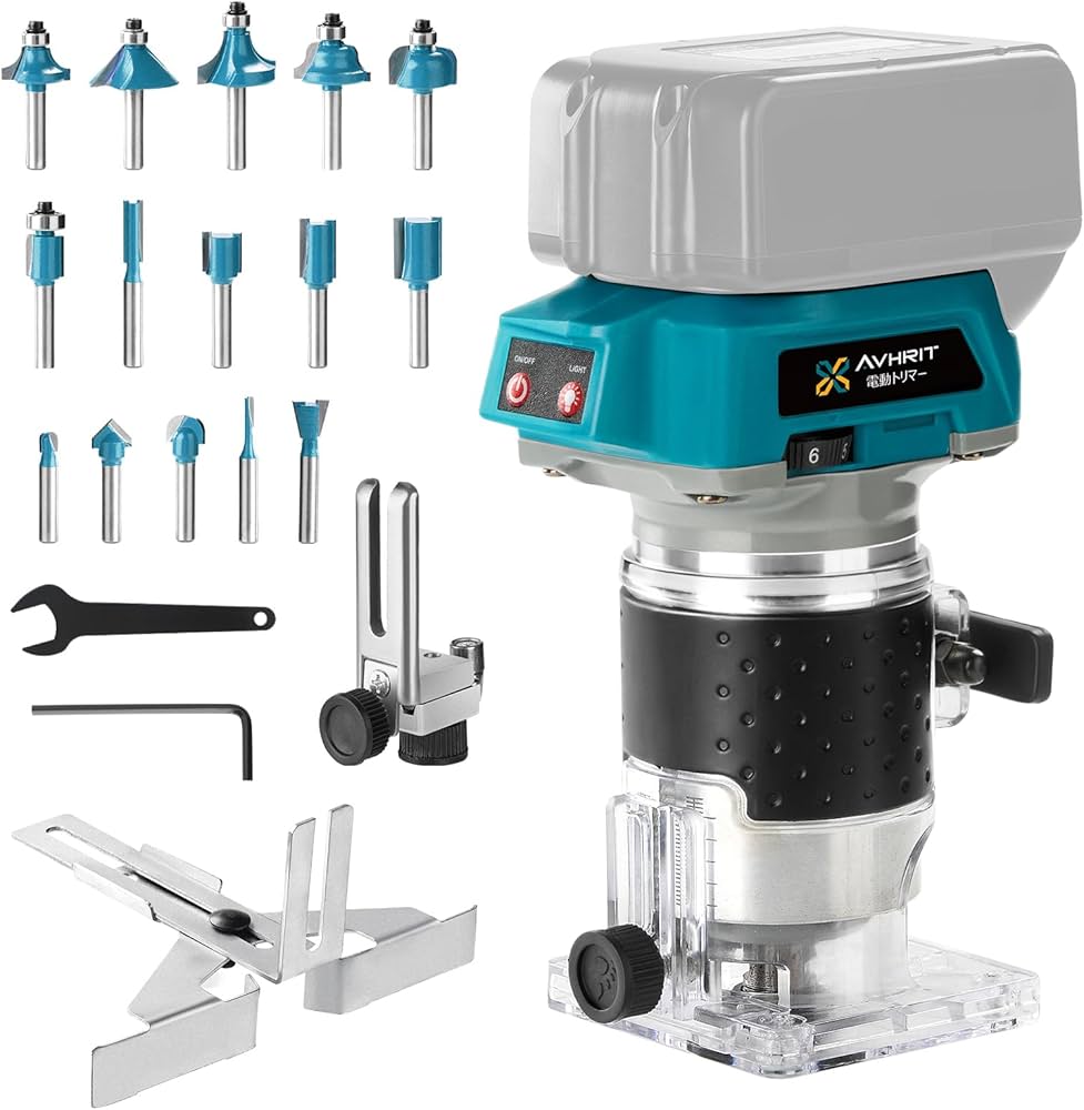 電動木工トリマー コードレス ブラシレスモーター 楽天市場】充電式トリマ 電動トリマー 電動ルーター コンパクト軽量 軸