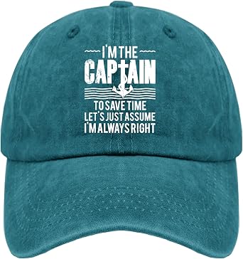 The Cap Tam is Always Right and Im The Captain Sun Hat Funny Caps for