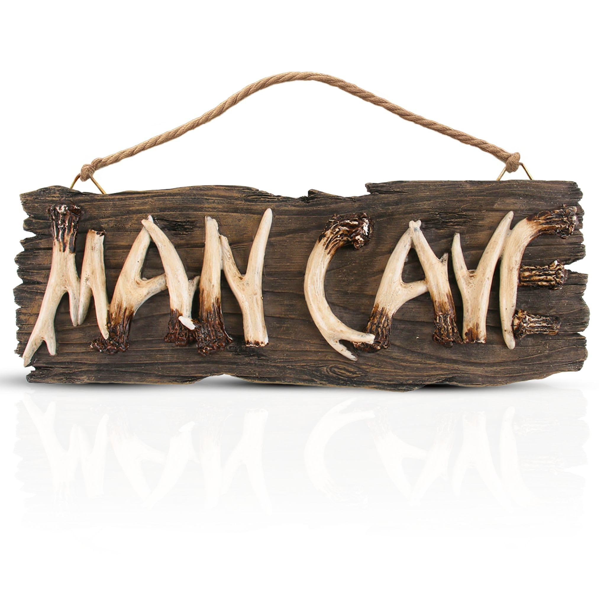 Man Cave Hanging Wall Sign - Rustic Wooden Wall Plaque Decor for Mancave, Cool Novelty Gift for Men