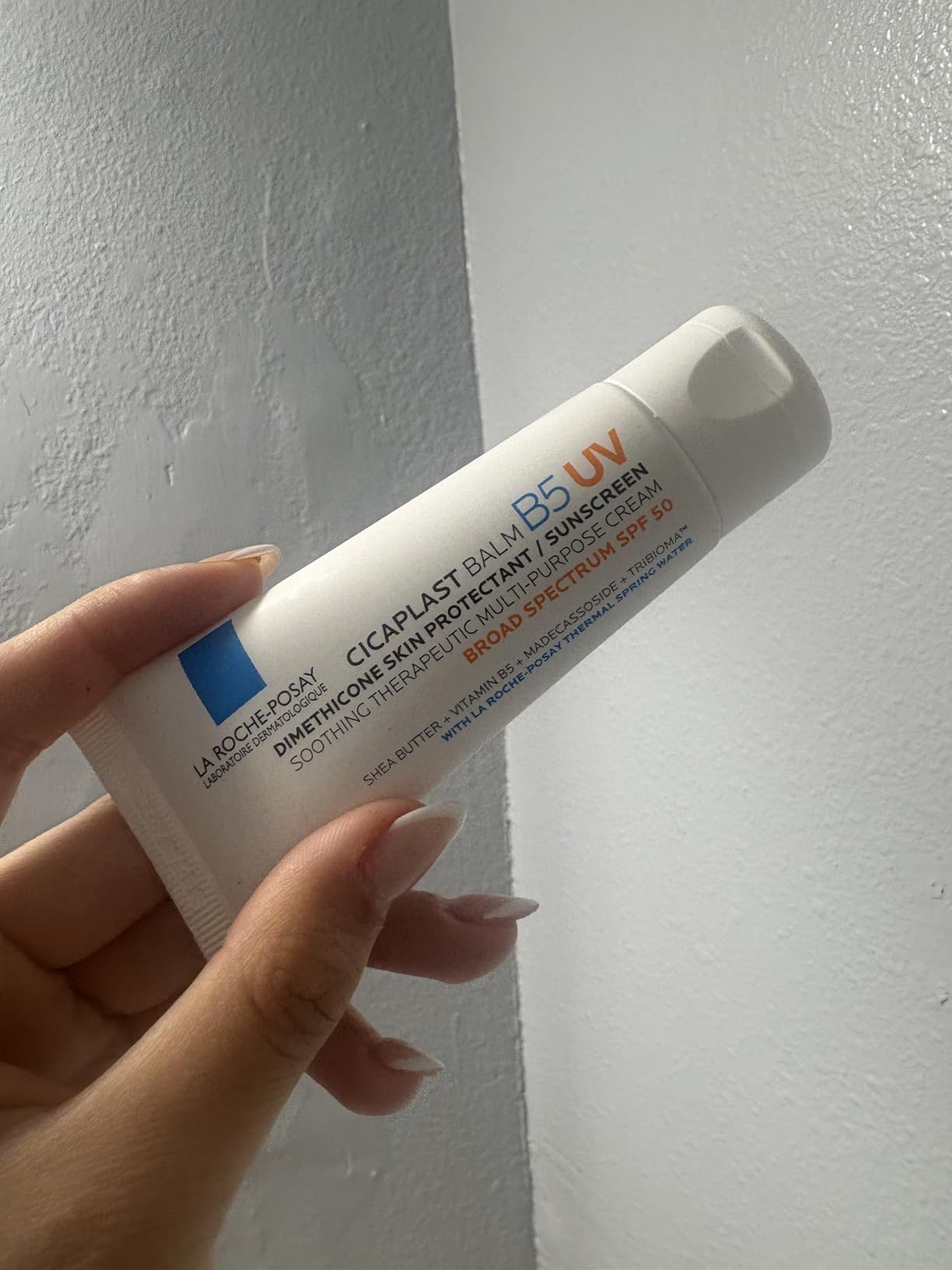 La Roche Posay La Roche-Posay Cicaplast Balm B5 UV SPF 50, Vitamin B5 + Shea Butter + Tribioma + Madecassoside + Zinc Oxide Sunscreen, Post Treatment Skin Protectant With SPF, Multi-Purpose Cream For Dry Skin