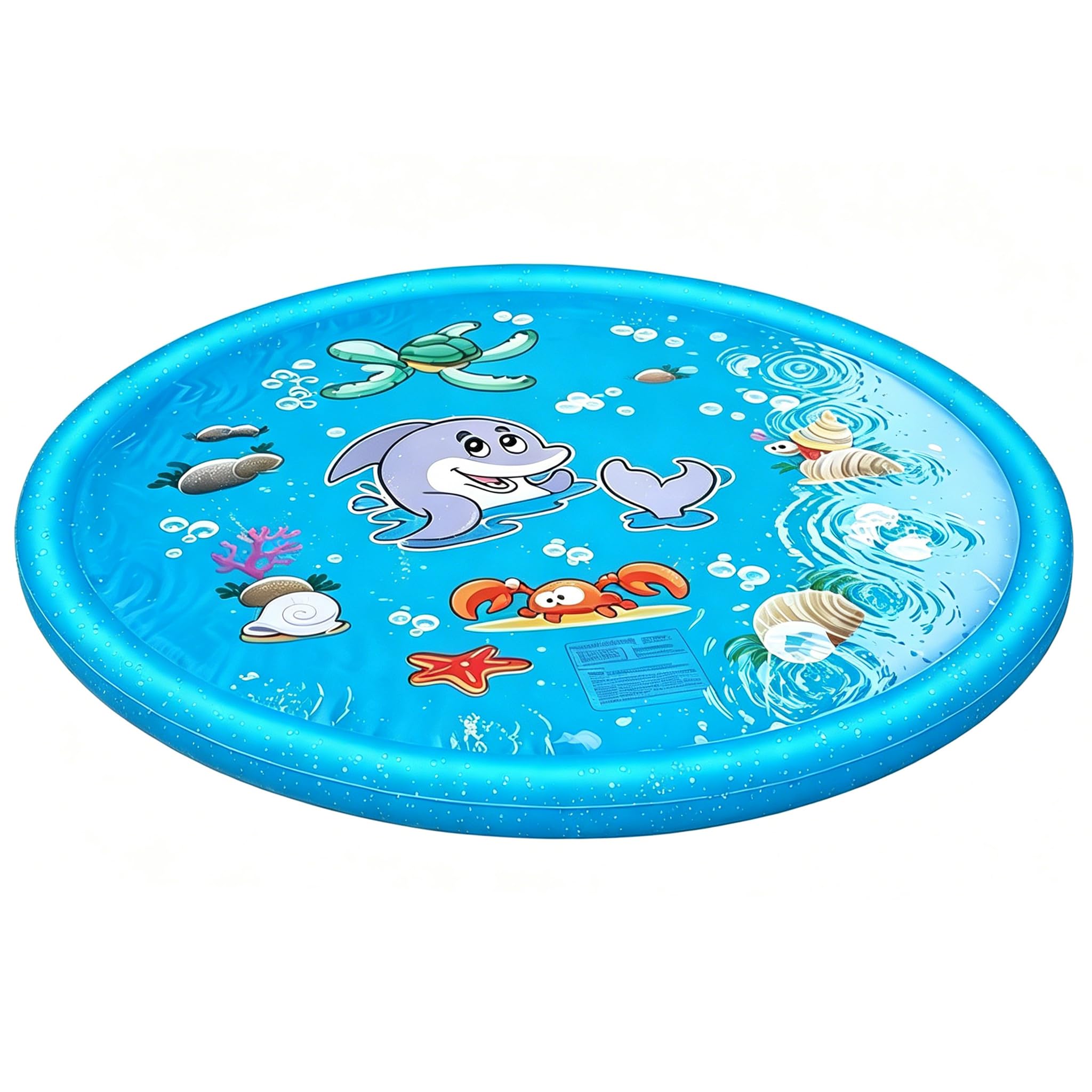 Splash Pad 170 CM Wassersprinkler Matte Kinder, Sprinkler Wasser-Spielmatte, Sprinkler Wasserspielmatte, Sprinklers Pool Kinder Wassersprenkler Garten Sommer Wasserspielzeug für Haustier (Ozean)