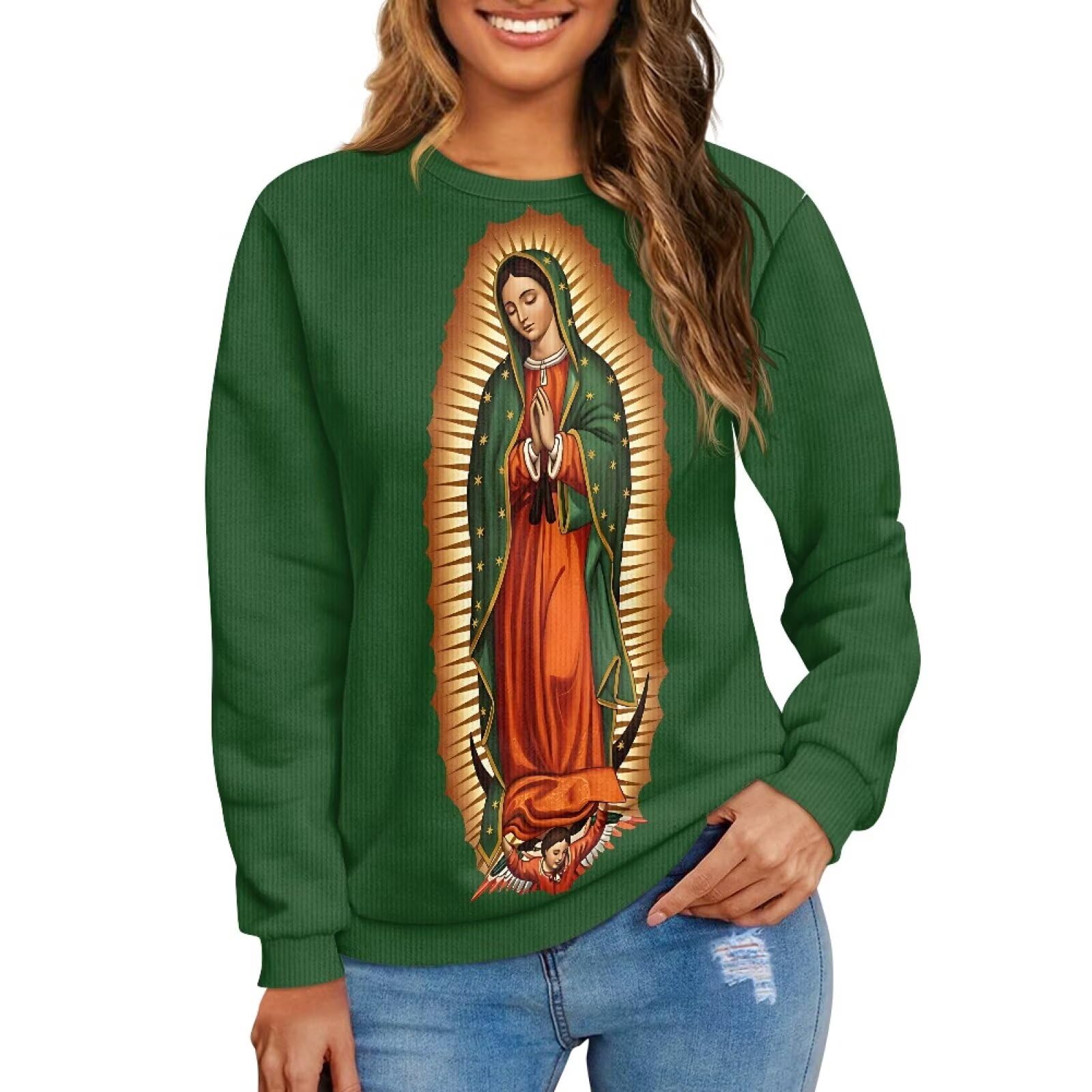Womens Pullover Sweater - Long Sleeve Crewneck for Fall Wear and Winter Layering Under Jackets