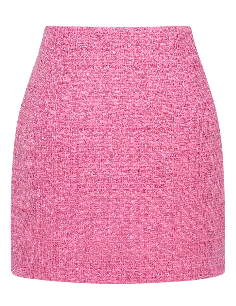 IDEALSANXUN Womens High Waist Plaid Skirt Bodycon Pencil Wool Mini Skirts