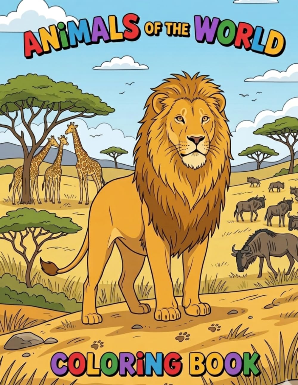 ANIMALS OF THE WORLD: A Fun and Educational Coloring Book for Kids and Early Teens | Explore 30 Different Animals with Easy, Bold Coloring Pages