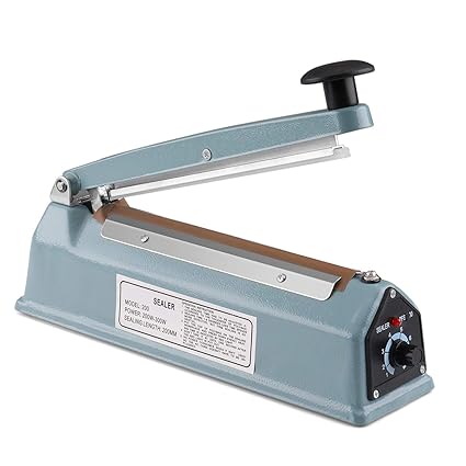 Fovty Plastic Poly Bag Heat Sealing Machine with Element Grip and Teflon Tape 200 mm, 8