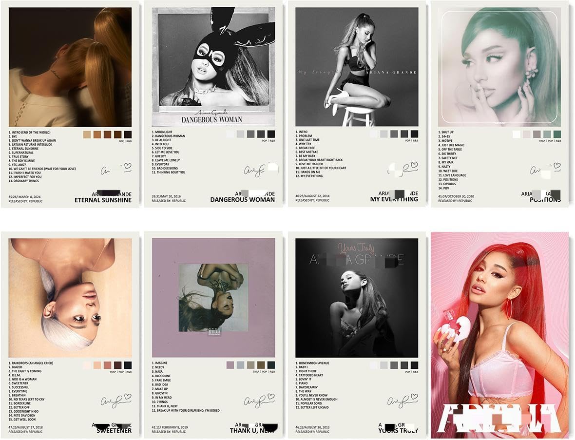 Ariana Grande Poster (Set of 8) Album Cover Limited Edition
