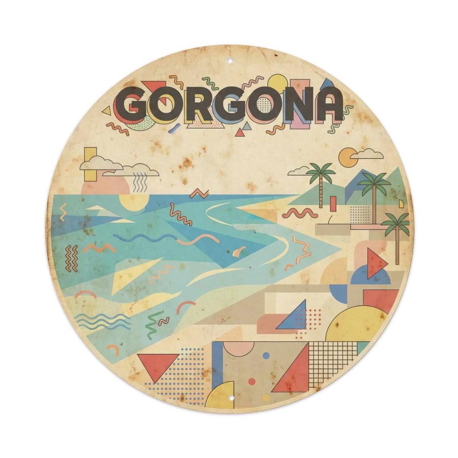 Gorgona Island Latin America Colorblock Travel Metal Tin Sign