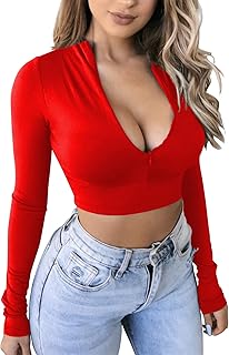Red zip up crop top Clearance