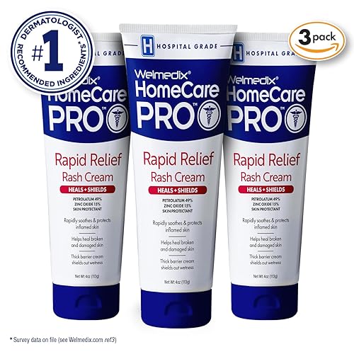 Miniatura 2 de Welmedix Crema de alivio rápido para sarpullido de pañales con óxido de zinc, crema barrera de grado hospitalario para adultos y bebés con piel