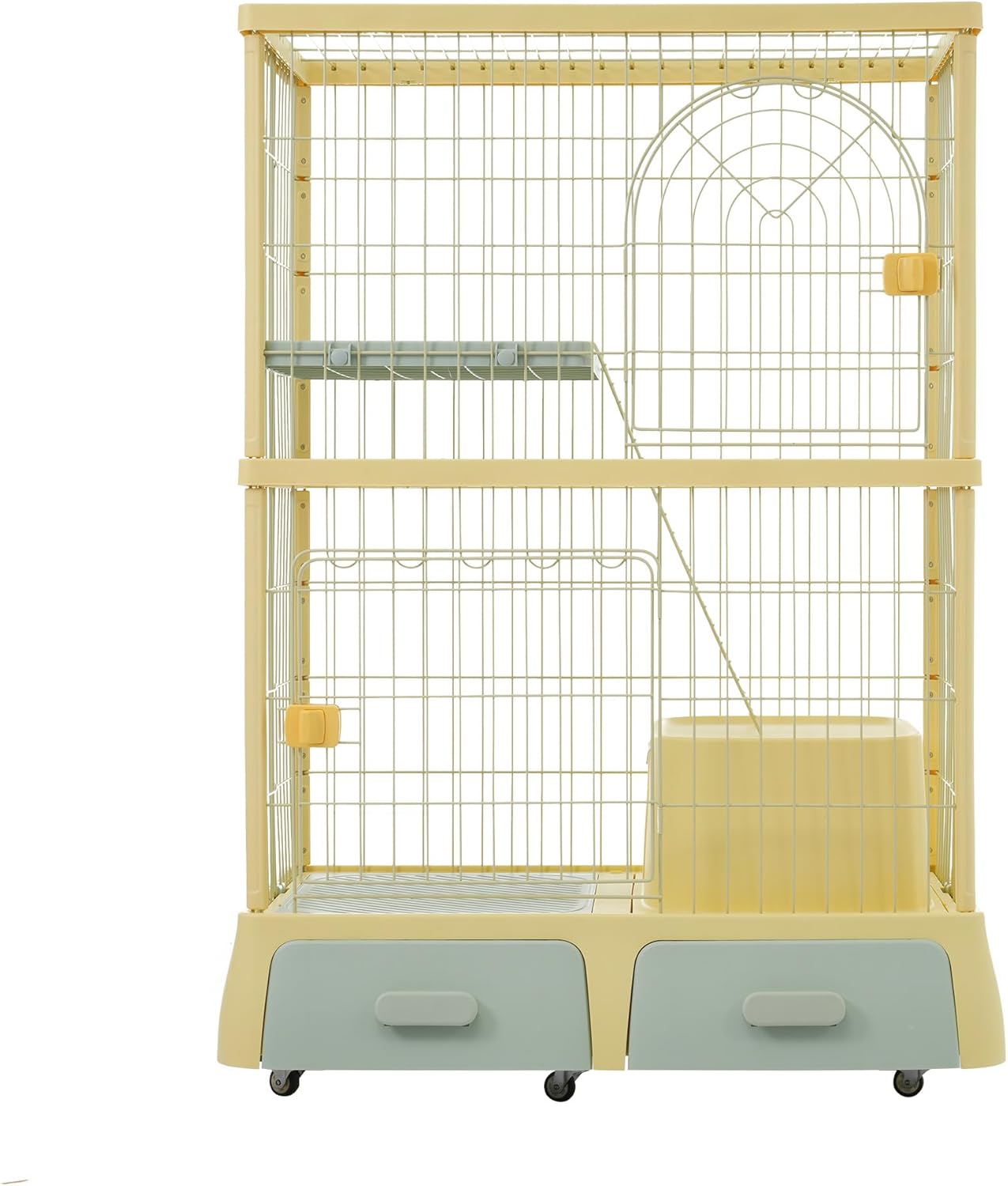 クリームイエロー キャットケージ 大型 多頭飼い ネコドア キャット