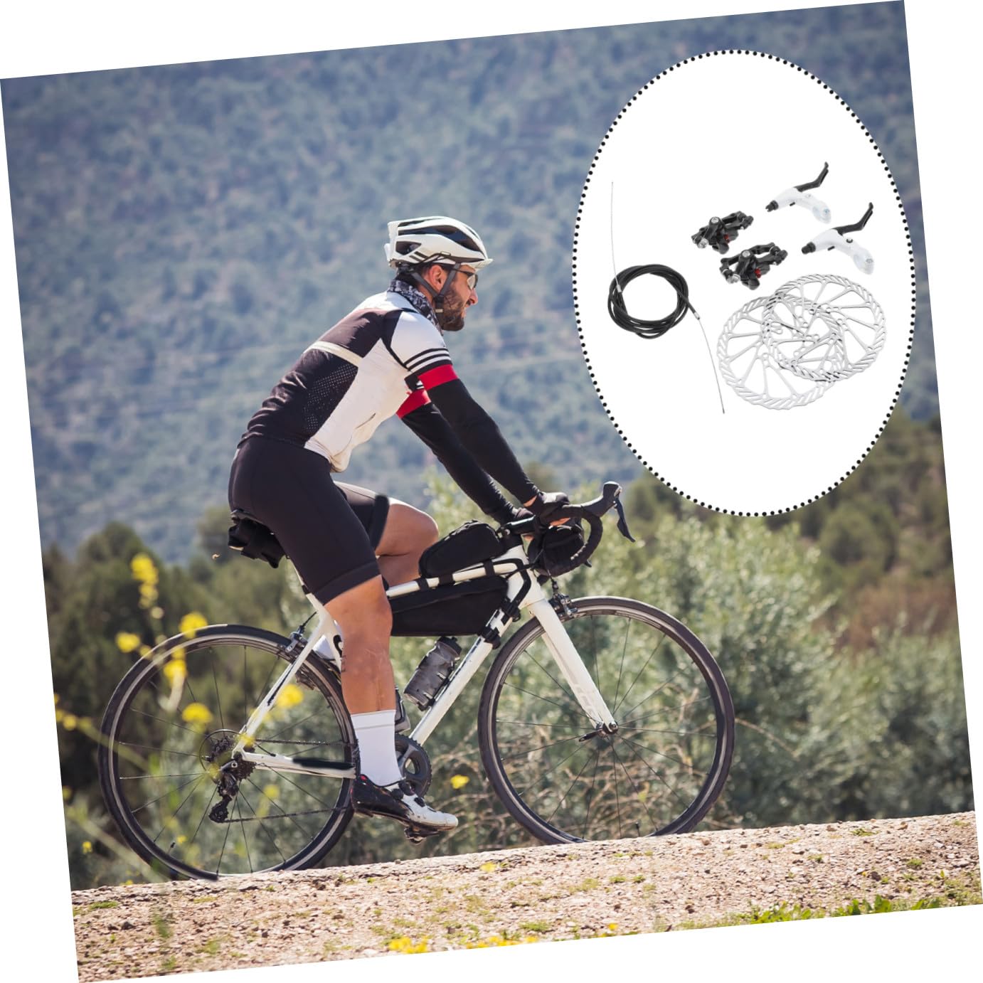 SUPVOX Freno a Disco Freni a Disco Meccanici Freno Bici Freni Bici Freni a Disco rotori Freni a Disco per Mountain Bike da Strada Freni a Disco Leggeri plastica Black