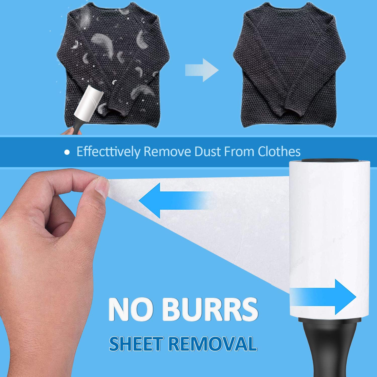 NOMINOMI Lint Rollers — Extra Sticky for Pet Hairs, with 10 Refills of