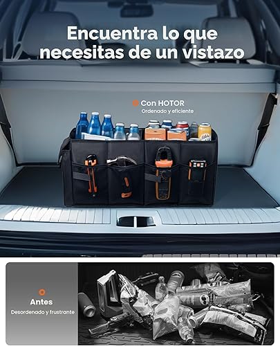 Miniatura 7 de HOTOR Organizador de Maletero - Organizador de Coche, Organizador de Maletero Plegable para SUVs y Sedanes, Organización de Coche Resistente