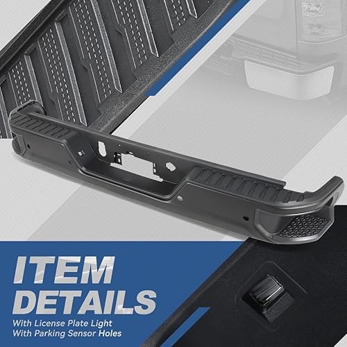 Miniatura 2 de Auto Dynasty Conjunto de parachoques trasero compatible con Chevy Silverado GMC Sierra 1500 2019-2023, 2022 LTD Limited, con orificios para sensor