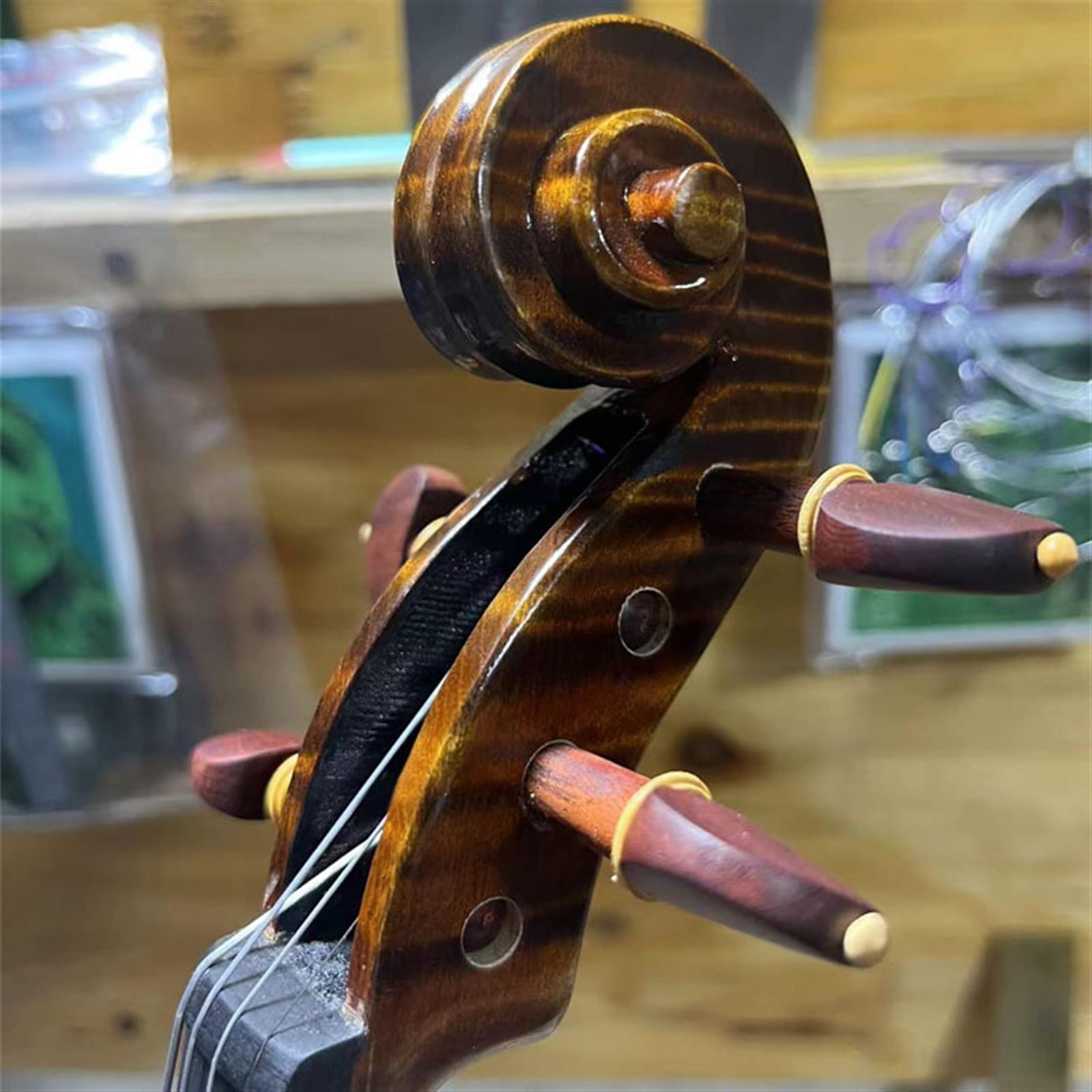 4/4 Violino Intagliato A Mano Modello di Strumento Musicale Set di Violino Professionale per Paletta in Acero Violini per Studenti
