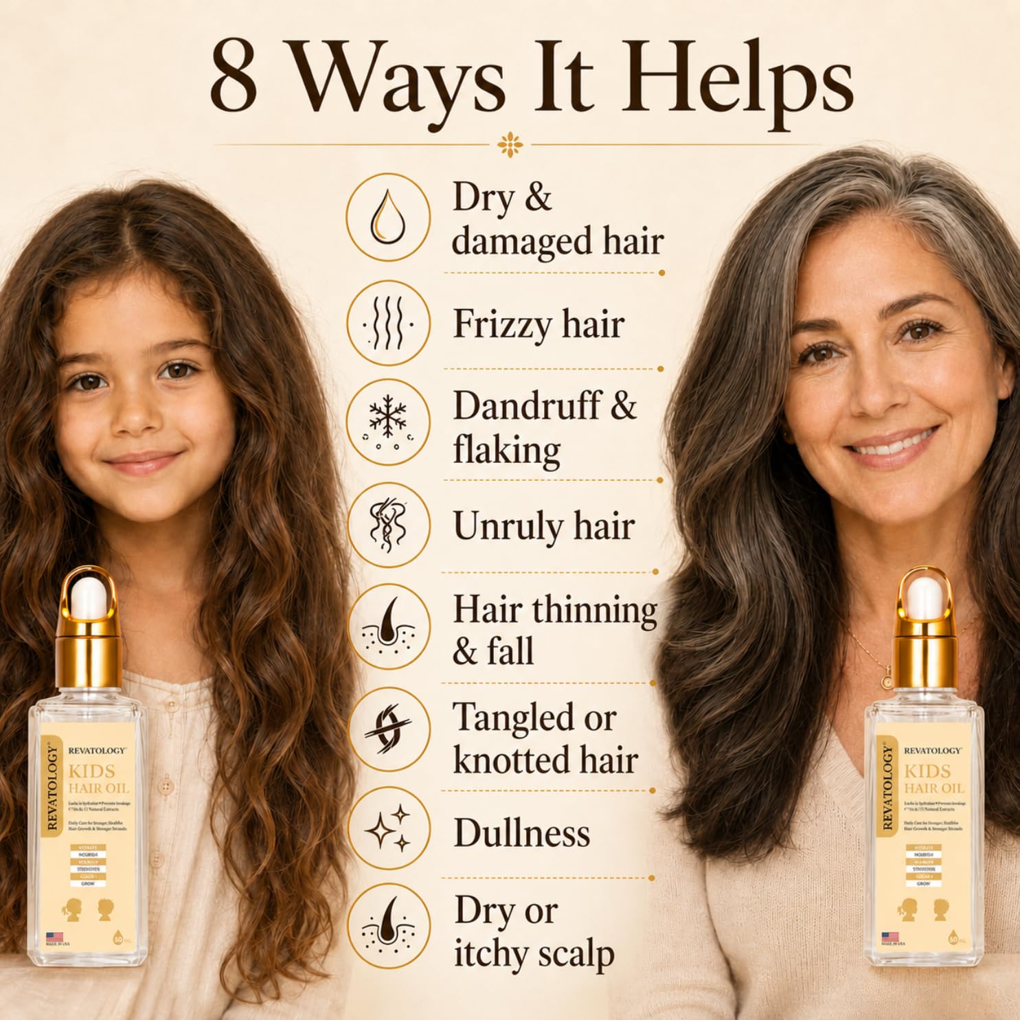 REVATOLOGY Kids Hair Growth Oil for Babies and Toddlers, 26 Botanicals