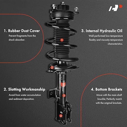 Miniatura 3 de A-Premium Par delantero (2) Conjunto completo de puntal y muelle helicoidal compatible con Hyundai Tucson 2010-2013 Kia Sportage 2011-2016