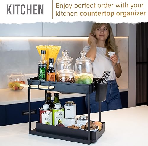 Miniatura 3 de Organizador multiusos para debajo del fregadero y almacenamiento cocina baño hogar organizador de gabinete deslizante estante extraíble organizador