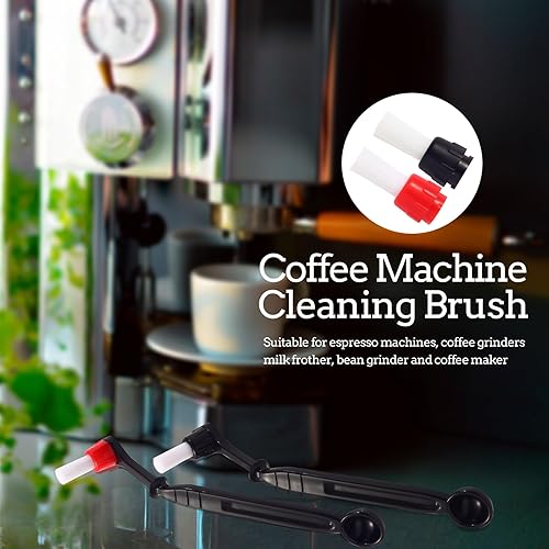 Miniatura 5 de Abeskch Kit de cepillos de limpieza para cafetera, 2 cepillos de limpieza de café con cucharas y 2 cabezales de cepillo extraíbles para máquina de