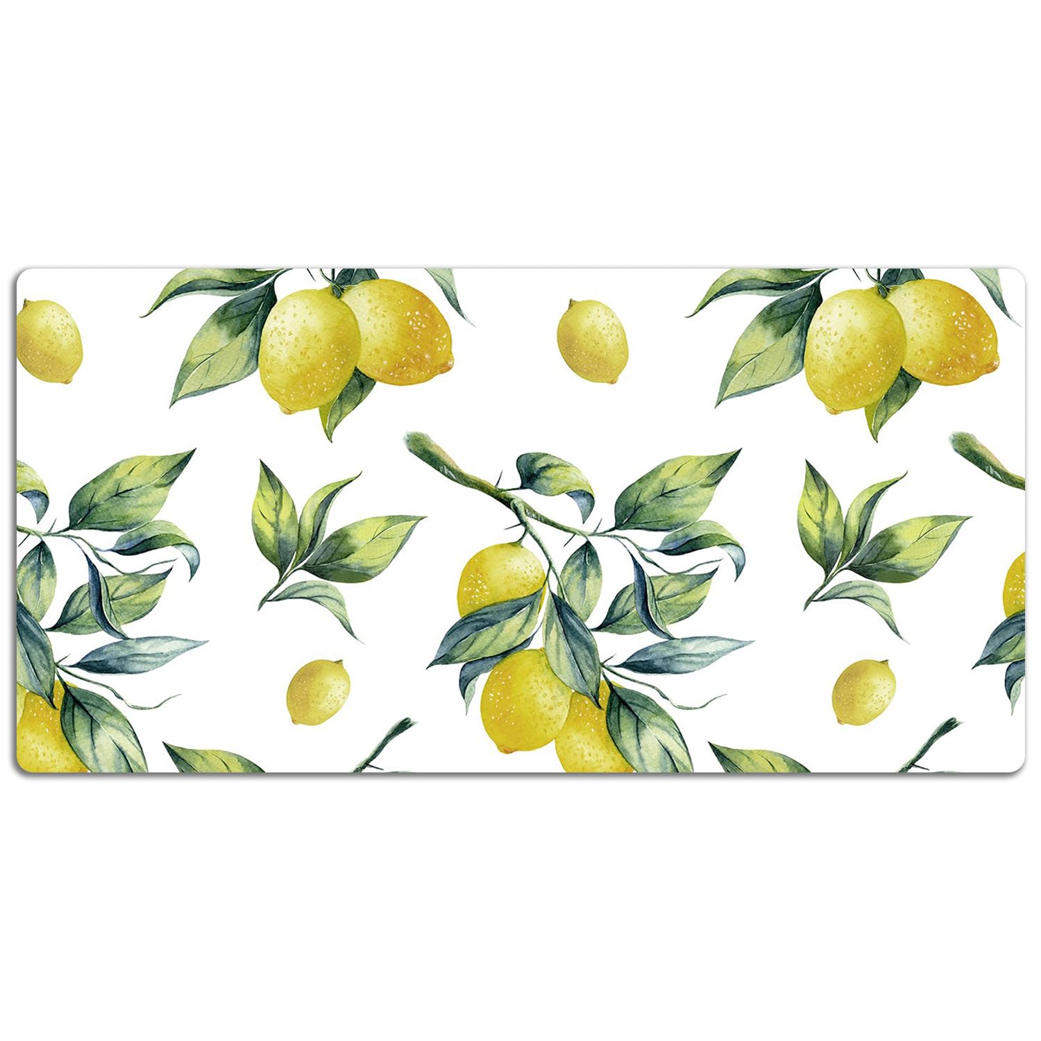 Sottomano da Scrivania 120x60 cm Superficie Protettiva Impermeabile per Ufficio e Casa Antiscivolo Protezione e Decorazione in Vinile PVC Facile da Pulire - Limoni gialli